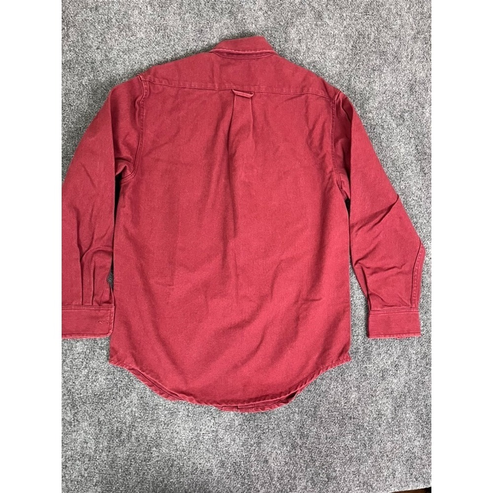C.C. Filson Mens Button Up Shirt Long Sleeve Dark Red Double pockets Size S - Picture 3 of 9